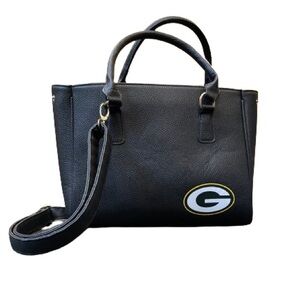 Green Bay Packers Football The Manhattan Purse Shoulder Bag Black Tote FOCO